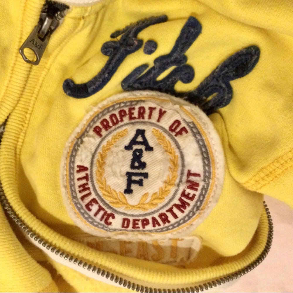 Vintage logo appliqués Abercrombie & Fitch full zipper& pockets ct blend hoodie